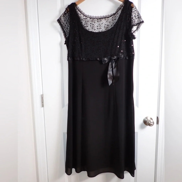 Justin Taylor Black Dress Size 16 - Picture 1 of 11